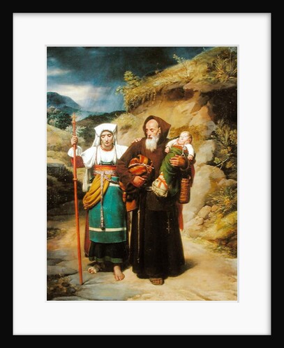 A Monk Helping a Pilgrim by Jean Victor Schnetz