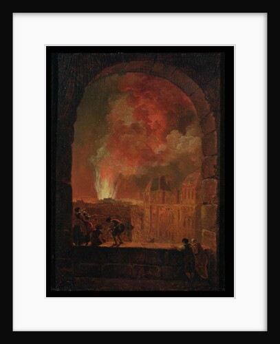 Fire at the Opera of the Palais-Royal, View from the Louvre, 1781 by Hubert Robert