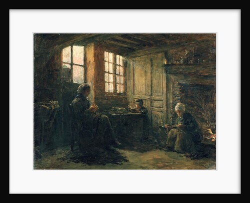 Women Fraying Linen, Honfleur, 1877 by Adolphe-Felix Cals