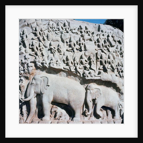 Relief depicting Arjuna's penance by Indian School