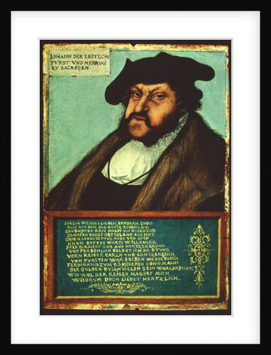 Portrait of John I the Steadfast, Elector of Saxony, c.1533 by Lucas the Elder Cranach