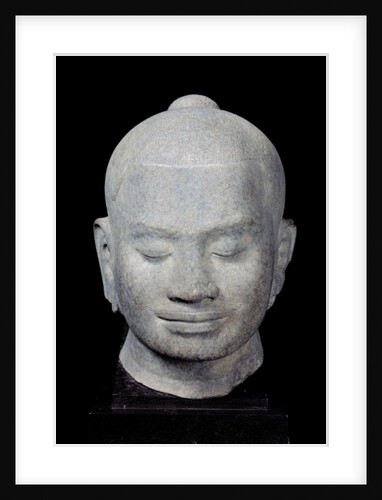 Head of King Jayavarman VII Bayon Style, from Preah Khan, 12th-13th century by Cambodian Cambodian