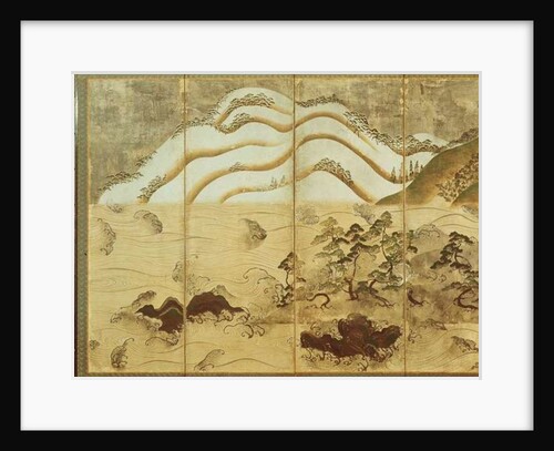 Moonlight Winter Landscape by School Japanese