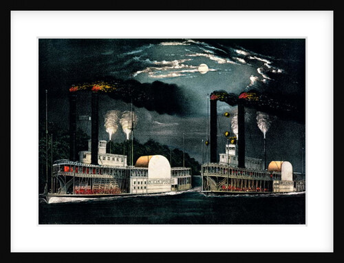 Midnight Race on the Mississippi, published by Currier and Ives by American School