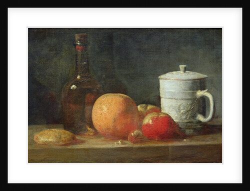 Still Life with Fruit and Wine Bottle by Jean-Baptiste Simeon Chardin