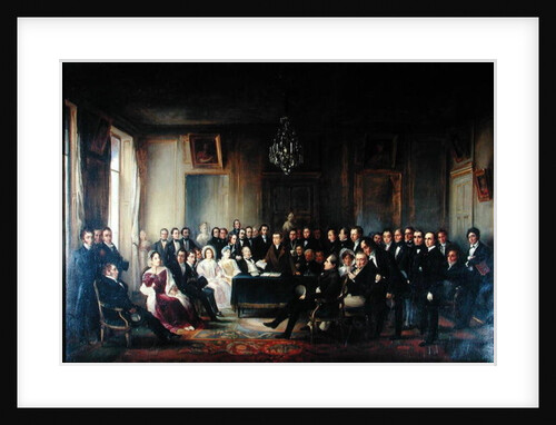 Francois Andrieux Reading his Tragedy 'Junius Brutus' in the Foyer of the Comedie Francaise, 26th May 1828, 1847 by Francois Joseph Heim