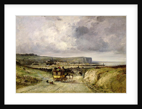 Arrival of a Stagecoach at Treport, 1878 by Jules Achille Noel