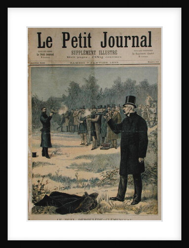 The Duel between Paul Deroulede and Georges Clemenceau illustration from 'Le Petit Journal', 7th January 1893 by Henri Meyer