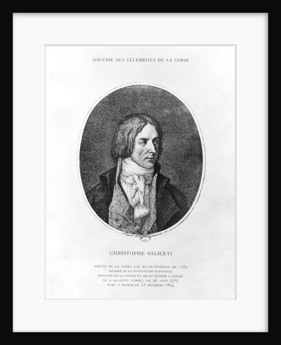 Antoine Christophe Saliceti engraved by Carlo Lasinio by Jean Baptiste Joseph Wicar