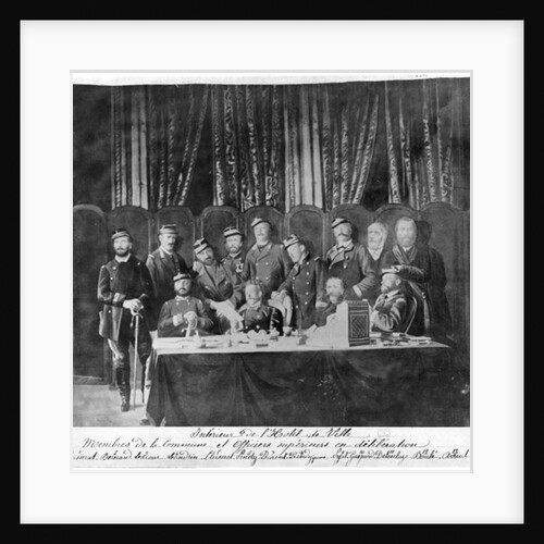 Members of the Commune at the Hotel de Ville in Paris and Field Officers Deliberating, 1871 by French Photographer