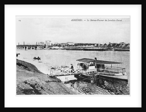 Asnieres, the ferry at Levallois-Perret, c.1900 by French Photographer