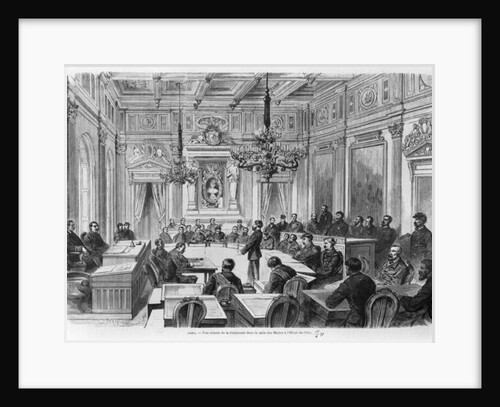 Members of the Commune in session at the Hotel de Ville, Salle des Maires, Paris, 1871 by Auguste Victor Deroy