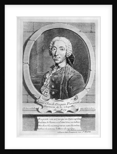 Portrait of Louis-Claude d'Aquin engraved by Charles Descombes, 1747 by Etienne Jehandier Desrochers