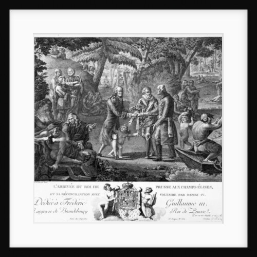 Henri IV reconciling Frederick William II and Voltaire at the Elysian Fields, 2nd half 18th century by G. Texier