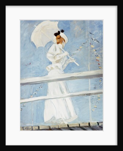 Young Woman with a Parasol on a Jetty by Paul Cesar Helleu