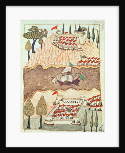 Two castles in the Black Sea, one in Greece and one in Anatolia by Islamic School
