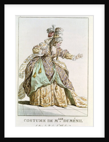 Mademoiselle Dumesnil in the role of Athalie in 'Athalie' by Jean Racine from 'Costumes et Annales des Grands Theatres de Paris' by French School