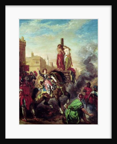 Olinda and Sophronia on the Pyre by Ferdinand Victor Eugene Delacroix