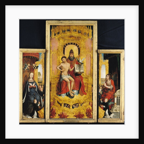 Polyptych of the Glorification of the Holy Trinity, central panel depicting the Trinity, the Virgin and St. John the Baptist, c.1509-16 by Jean the Elder Bellegambe