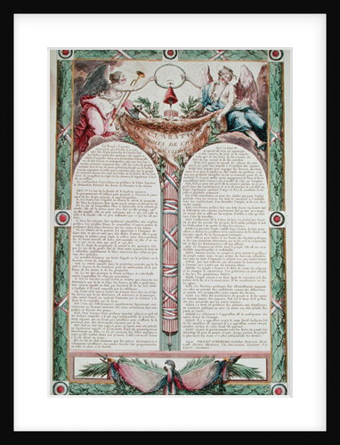 Declaration of the Rights of Man, 1793 by French School