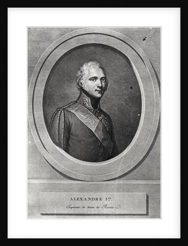 Portrait of Alexander I engraved by Pierre Alexandre Tardieu by Gerhard Kuchelchen