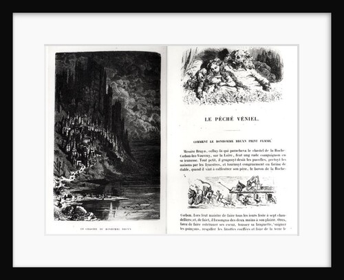 Two illustrated pages from 'Les Contes Drolatiques' by Honore de Balzac engraved by Heliodore Joseph Pisan by Gustave Dore