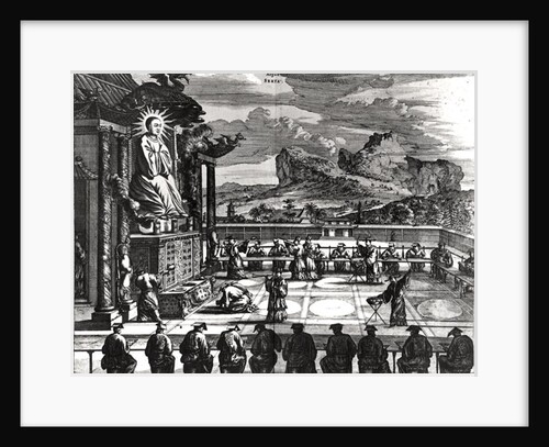 A Buddhist Ceremony from, 'Indiae Orientalis'. by Theodor de Bry