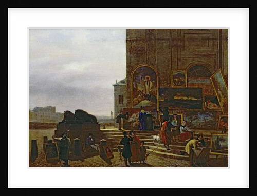 Selling Paintings Outside the Institut de France, 1837 by Guillaume Frederic Ronmy