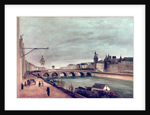 View of the Pont au Change from Quai de Gesvres, Summer 1830 by Jean Baptiste Camille Corot