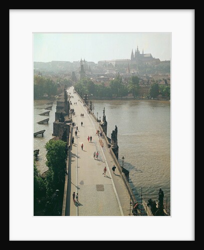 View of the Charles Bridge over the River Vltava by French Photographer