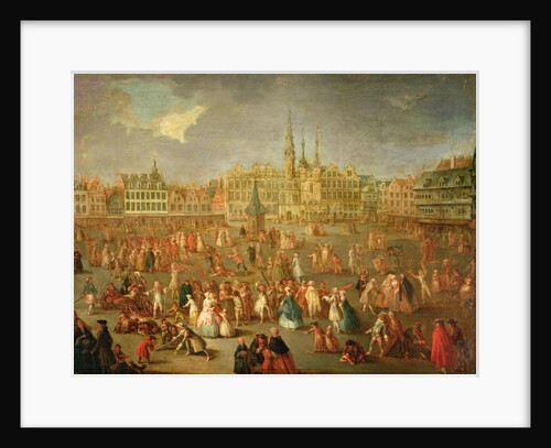 The Grand Place during Mardi Gras, Cambrai, 1765 by Antoine Francois Saint-Aubert