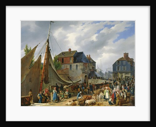 Loading Livestock onto the 'Passager' in the Port of Honfleur, 1823 by Auguste-Xavier Leprince