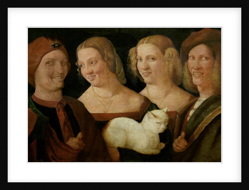 Four People Laughing at the Sight of a Cat by Niccolo Frangipane