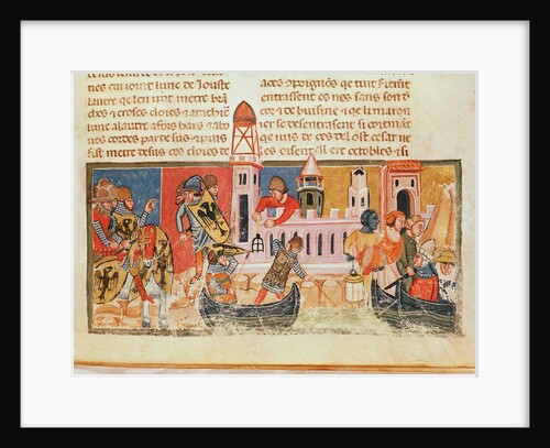 Battle at the walls of a city by Italian School