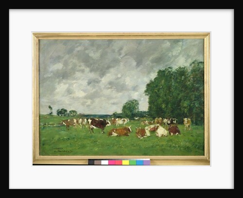Pasture in Fervaques or, Cows in a Pasture, 1874 by Eugene Louis Boudin
