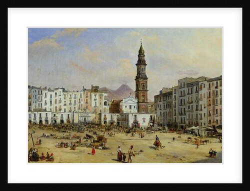 Piazza Mazaniello, Naples by Jean Auguste Bard