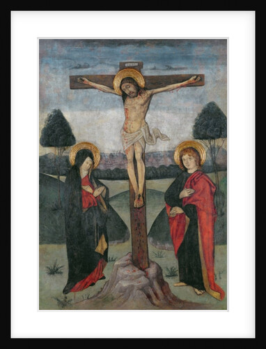 Christ on the Cross between the Virgin and St. John by Spanish School