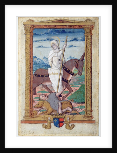 CL 22718E Sobriety Against Gluttony by French School