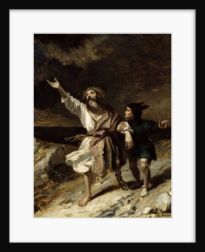 King Lear and the Fool in the Storm, Act III Scene 2 from 'King Lear' by William Shakespeare 1836 by Louis Boulanger