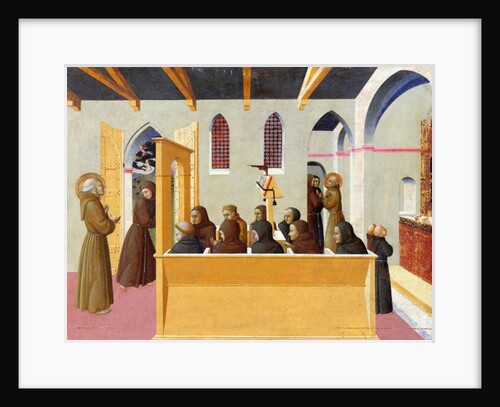 The Damnation of the Soul of the Miser of Citerna, predella panel from the polyptych of San Francesco di Borgo San Sepolcro, 1426-44 by Sassetta