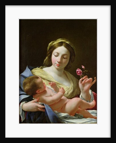 The Virgin and Child with a Rose by Simon Vouet
