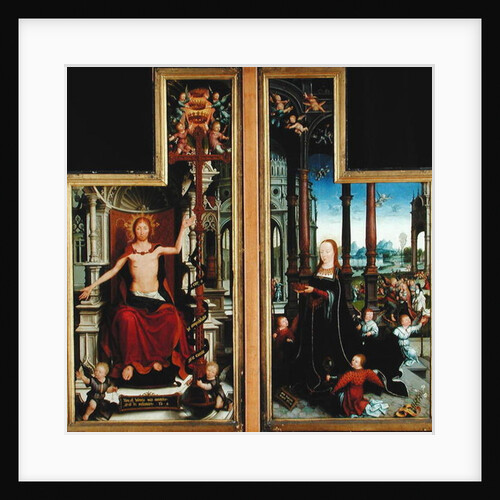 Polyptych of the Glorification of the Holy Trinity, panels depicting Christ Enthroned and the Virgin, 1509-15 by Jean the Elder Bellegambe