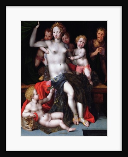 Jupiter as a Satyr with Antiope and their Twins, Amphion and Zethos by Vincent Sellaer