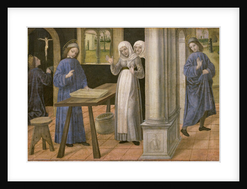 The Prayer, The Miracle of the Sieve and the Departure for Subiaco, by Ambrogio da Fossano