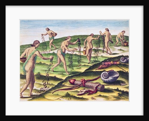 How the Women Lament at the Burial Grounds by Jacques Le Moyne