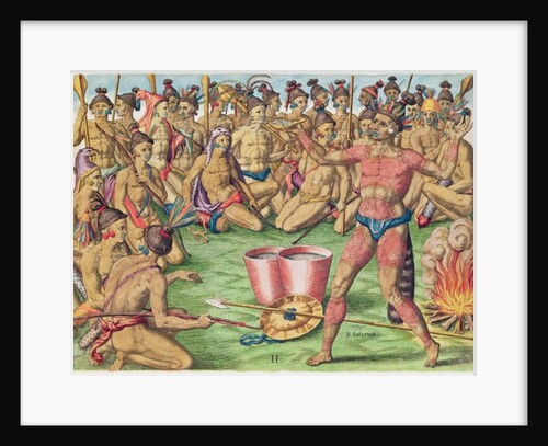 Satoutiona Prepares for Battle by Jacques Le Moyne