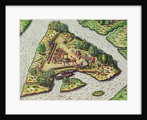 A Site for the Fort is Chosen by Jacques Le Moyne