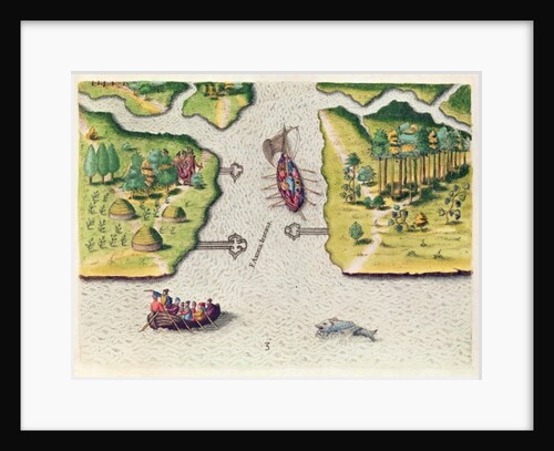 The French Discover Two Other Rivers by Jacques Le Moyne