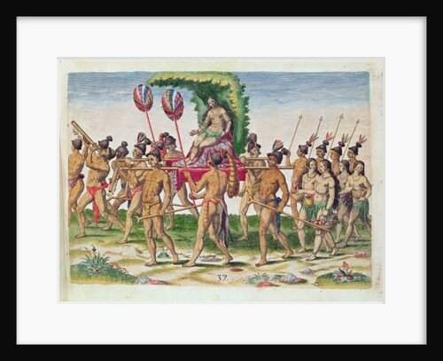 A Bride is Carried to the Chief by Jacques Le Moyne