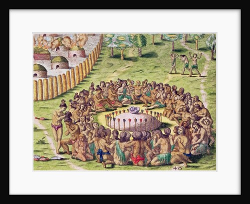 How the Chief is Buried by Jacques Le Moyne